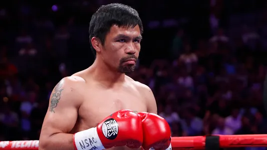 Manny Pacquiao prepares to fight Keith Thurman in a welterweight title fight in Las Vegas, July 20, 2019