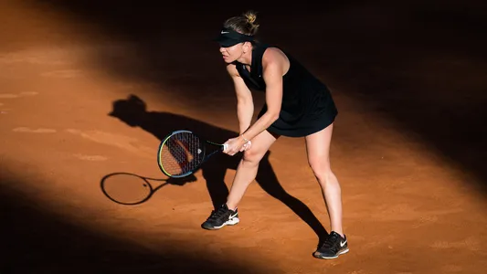 Simona Halep in action during the 2021 Internazionali BNL d'Italia, WTA 1000, May 12, 2021 at Foro Italico in Rome, Italy
